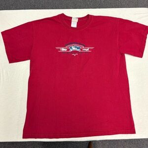 Vintage Embroidered Kennedy Space Center T-Shirt Adult Large Red